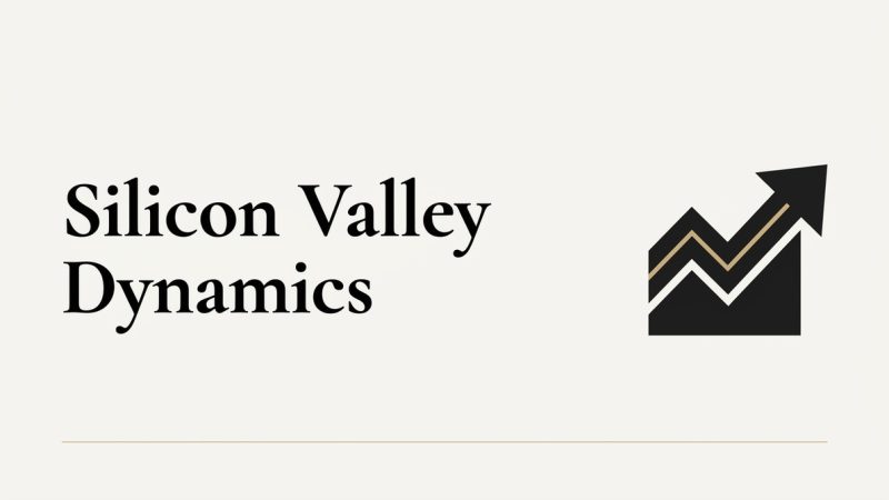 Text "Silicon Valley Dynamics" with a black and gold upward trending graph icon on a light background.